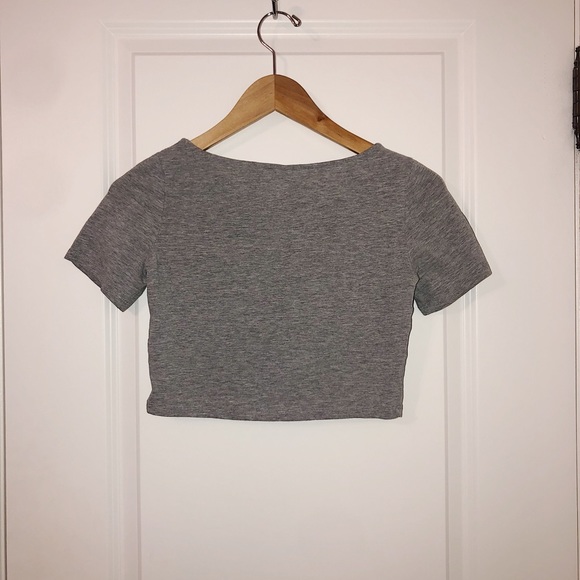 ⭐️Buy 1 get 1 FREE⭐️ NWOT Gray Crop Tshirt - Picture 4 of 4